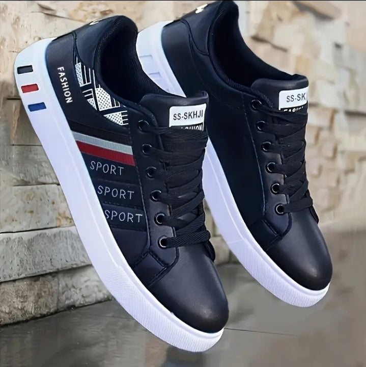 Men's Retro Low-Top Sneakers - Breathable Upper & Cushioned Rubber Sole
